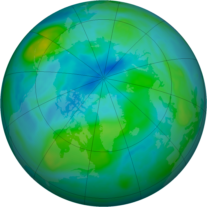 Arctic ozone map for 11 September 2007